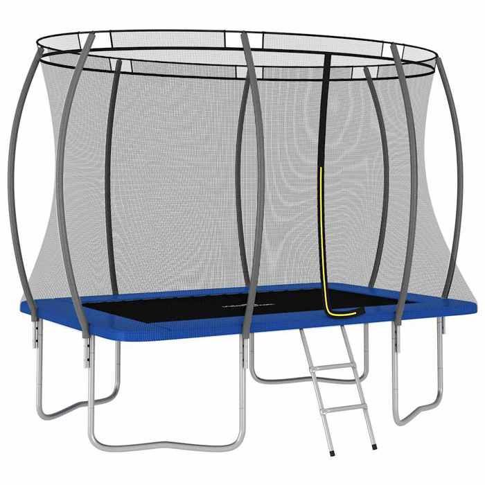 Lot De 4 Poteaux Rechange Pour Filet De Trampoline - Acier Robuste Avec Mousse - Hauteur 196cm