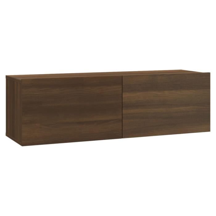 tip - meubles tv - armoire murale tv chêne marron 100x30x30 cm bois d'ingénierie - haute qualite - dx0923