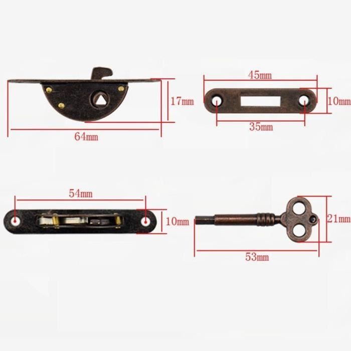 Clef Porte Serrure à 2 Clefs Pour Porte Ou Tiroir De Meuble