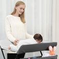 Table à langer mobile / Table de soins bébé - FIRNOSE - Gris - Hauteur réglable - Pliable-1