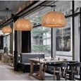 1 Pièce Lustre en Bambou de Jardin Américain Style Nouvelle Arrivée Restaurant Café Bar Salon L'éclairage Rotin Lampe 30cm-1