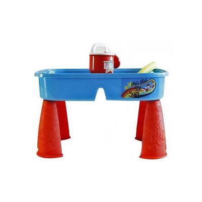 HOMCOM Table Eau Et Sable Pour Enfants Avec 21 Accessoires – Jeux D’extérieur, Plage, Piscine, Neige – PP Résistant, 46x46x72 Cm – Développement Intellectuel Et Interaction Parent-enfant