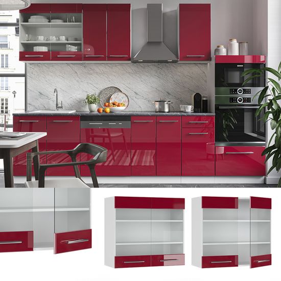 Vicco Fame-Line Meuble de cuisine haut vitré 80cm Chêne