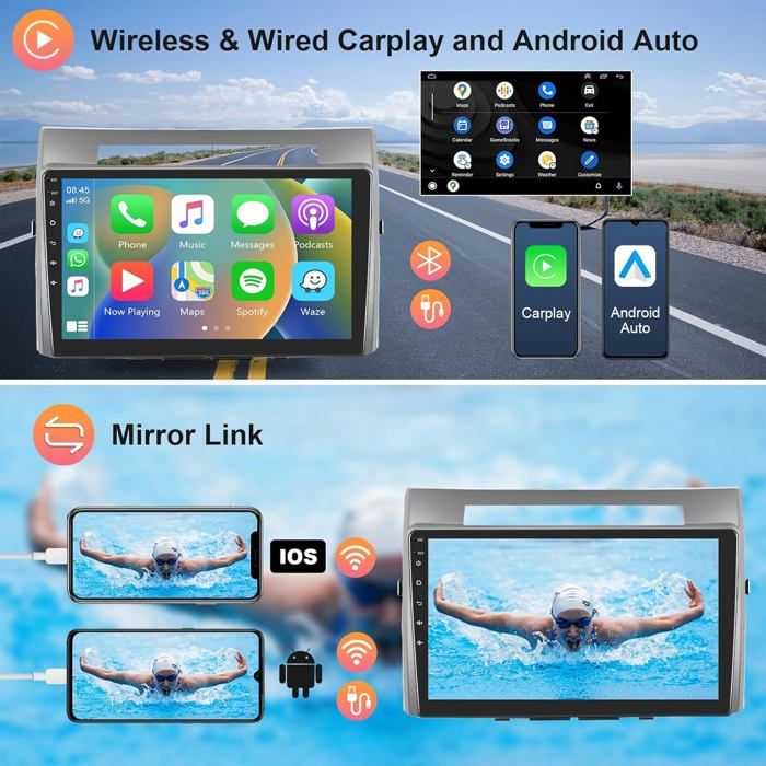 Autoradio Android 9 Pouces Pour Audi TT 2006-2014 – 4G+64G, GPS, CarPlay/Android Auto Sans Fil, 2 DIN - 3