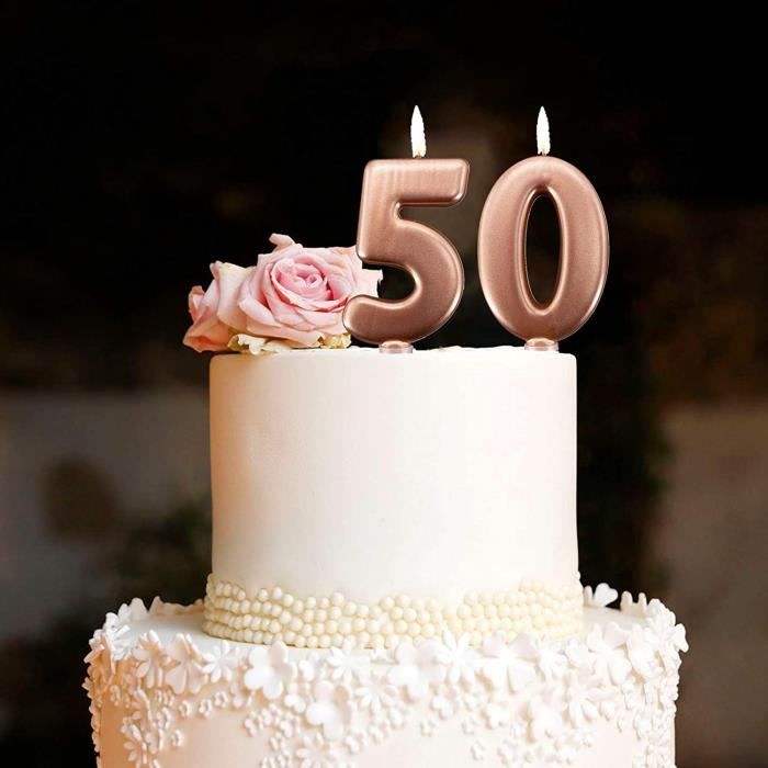 50 Bougies D'anniversaire Dorées Métalliques – Avec Supports, Pour Gâteaux, Mariages, Cupcakes - 11