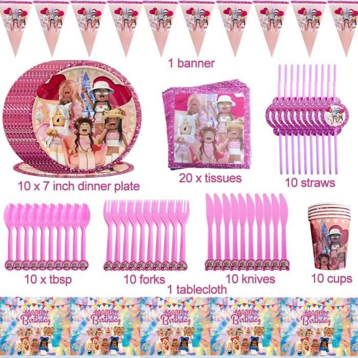Kit De Fête 49 Pièces – Assiettes, Gobelets, Serviettes, Nappe – Thème Dinosaure Pour Anniversaire Enfant