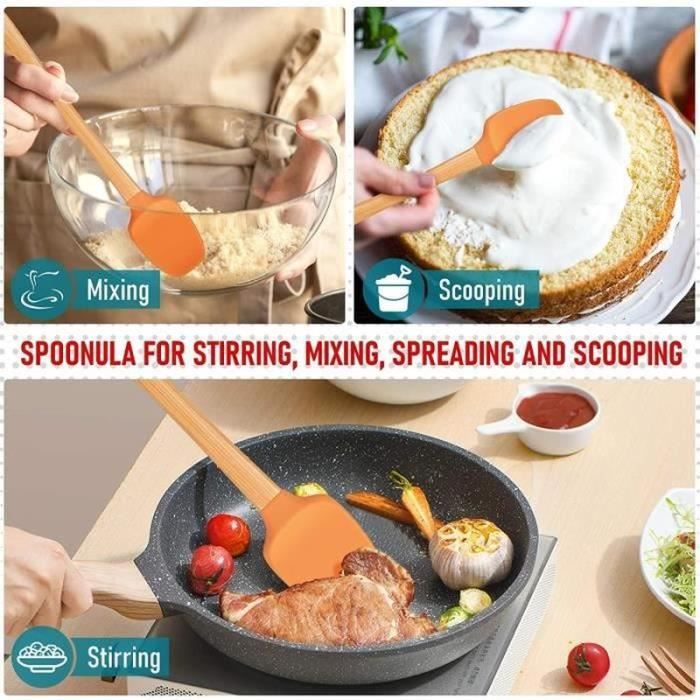 DUORUI Lot de 2 mini Spatules en Silicone à Pâtisserie Anti-Adhésives Résistant à la Chaleur Ustensile pour la Cuisine Multicolore DUORUI Lot de 2 mini Spatules en Silicone à Pâtisserie Anti-Adhésives Résistant à la Chaleur Ustensile pour la Cuisine Multicolore