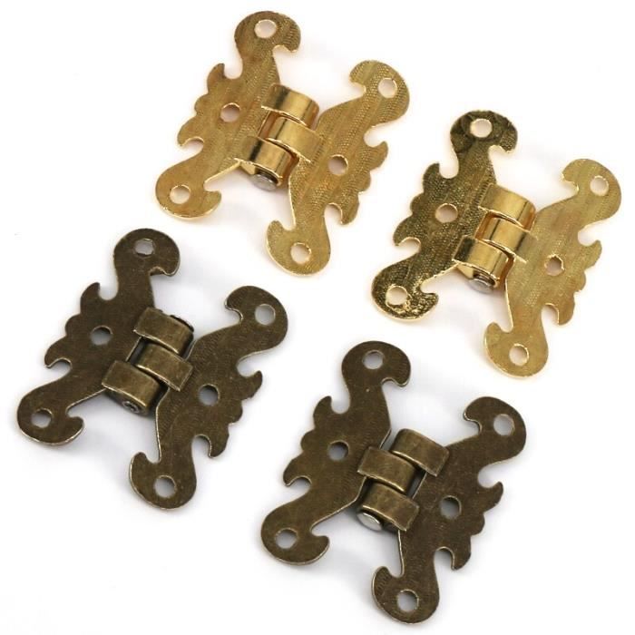 Ensemble Quincaillerie Vintage 8 Pièces – Charnières Et Plaques D'Angle USA