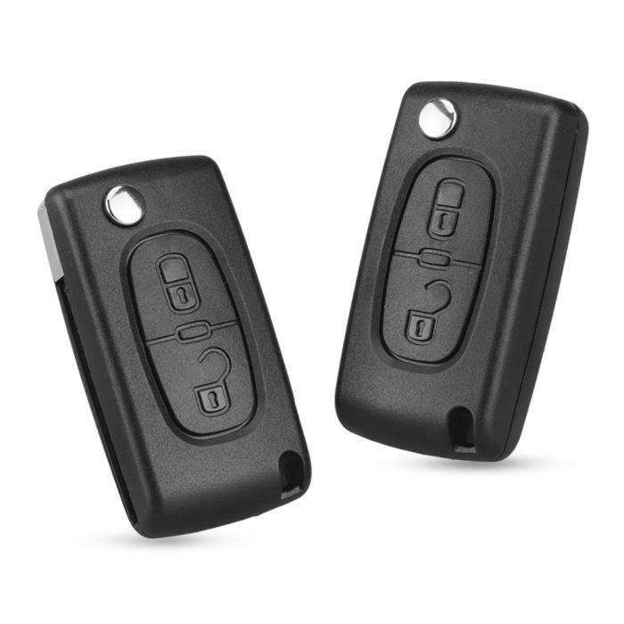 Coque Clé Compatible Peugeot 207 307 308 407 408 3008 5008 Citroën C2 C3 C4 C5 C6 C8 - 2 Boutons + Lame Hu83 - 13