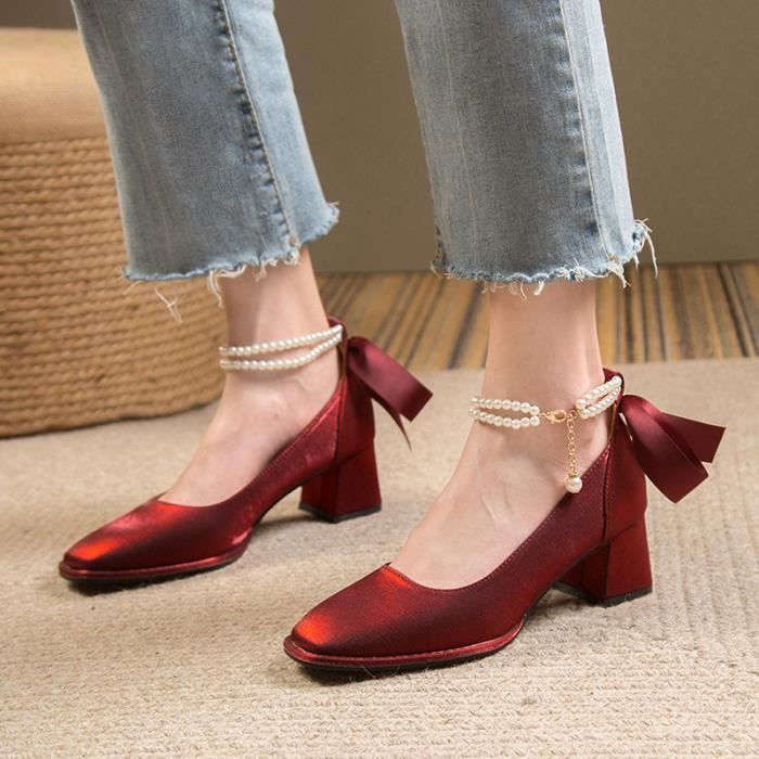 Escarpins bordeaux mariage hot sale