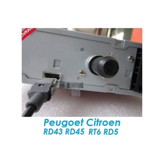 Câble USB Pour Autoradio Peugeot/Citroën RT6 RD5 RD9 RD45 RD43 - Neuf - Envoi De France