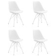 🎏2366Luxueux-Lot de 4 Chaises de salle à manger Scandinave Ensemble de chaises Style contemporain - Chaise de Salon cuisine- Blanc-2