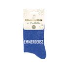 Chaussettes Bottes Blanc Cassé – Paillettes Bleu Marine – Taille Unique