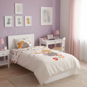 Housse de couette Disney Aristochats Marie Berlioz et Toulouse 140x200 cm - 100% Coton - Bleu - 39.90