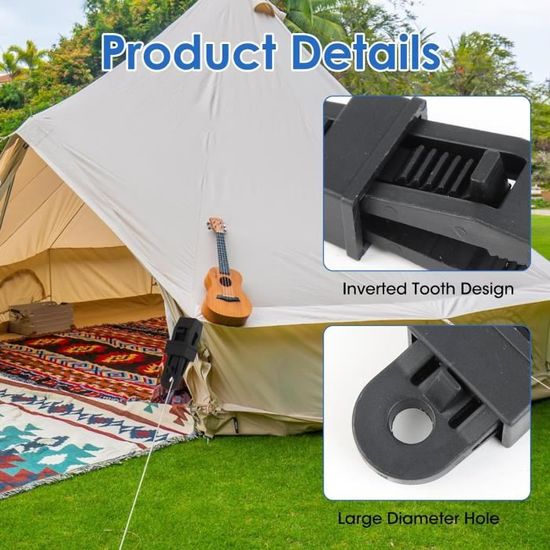 Clips de tente, pince de fixation pour auvent, accessoires de mousquetons  équipement de plein air pour auvent de camping en plein - Cdiscount  Bricolage