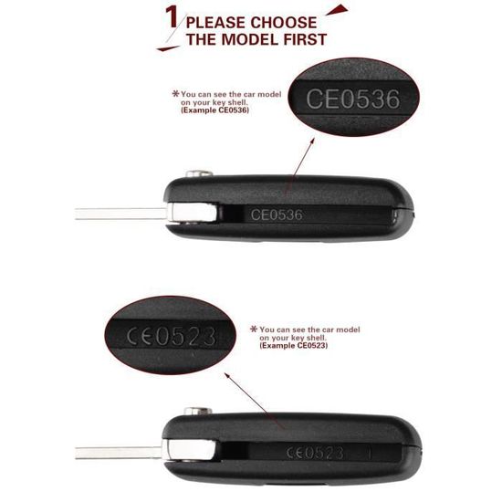 Boitier Coque De Cl&eacute; Plip 2 Boutons Citroen C2, C3 CE0523 ACS