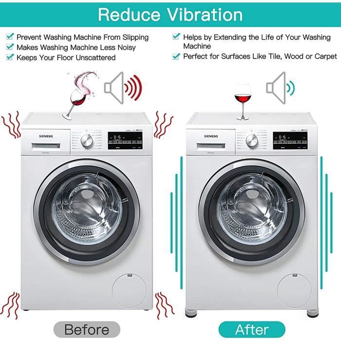 Tapis en caoutchouc anti-vibration universel pour machine à laver, 4  pièces, patins, sèche-linge, base de réfrigérateur, antidérapant fixe