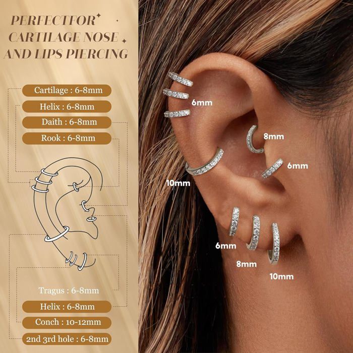 2 Créoles Huggies En Acier Inoxydable - Clous D'oreille Pour Femmes Et Hommes - Marque Tumundo