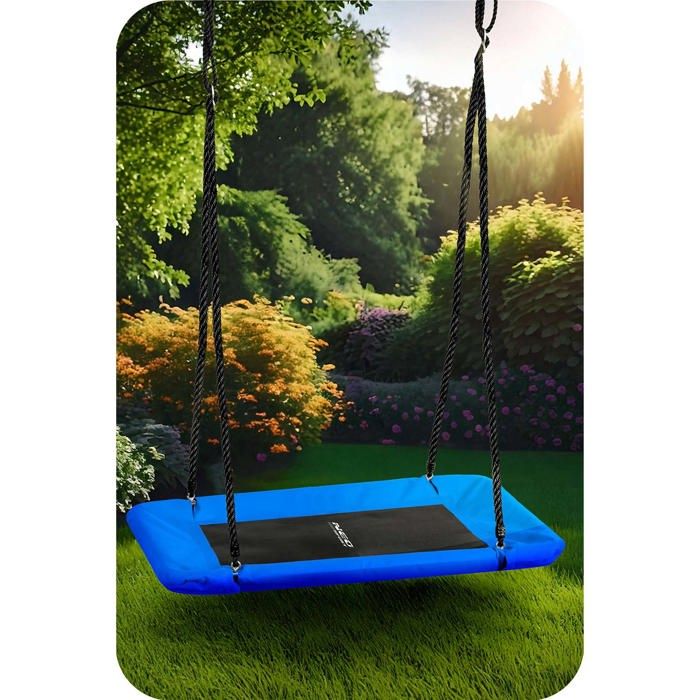 Balançoire nid d'oiseau rectangulaire 155 x 83 cm avec cordes de réglables charge 120kg vert | Leroy Merlin