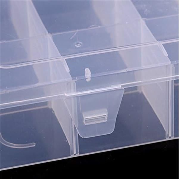 Boîte De Rangement Transparente 36 Compartiments Avec Séparateurs Réglables Pour Bijoux