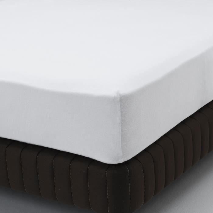 Protège matelas molleton en coton Blanc 140x190 cm CONFORT