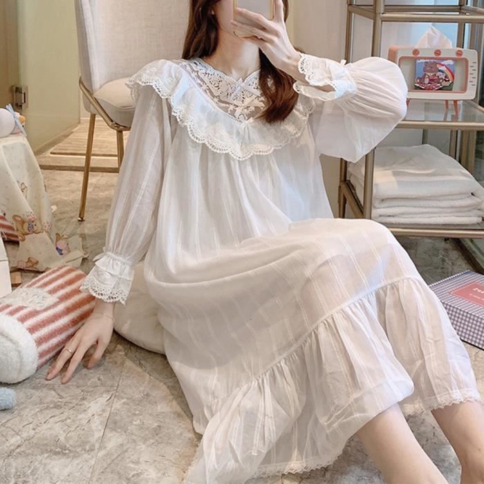 Chemise nuit longue coton clearance