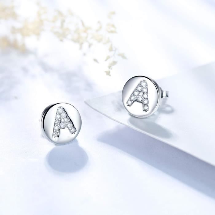 Yumilok Boucle D'Oreille Pendante En Argent 925 Orné Zircon