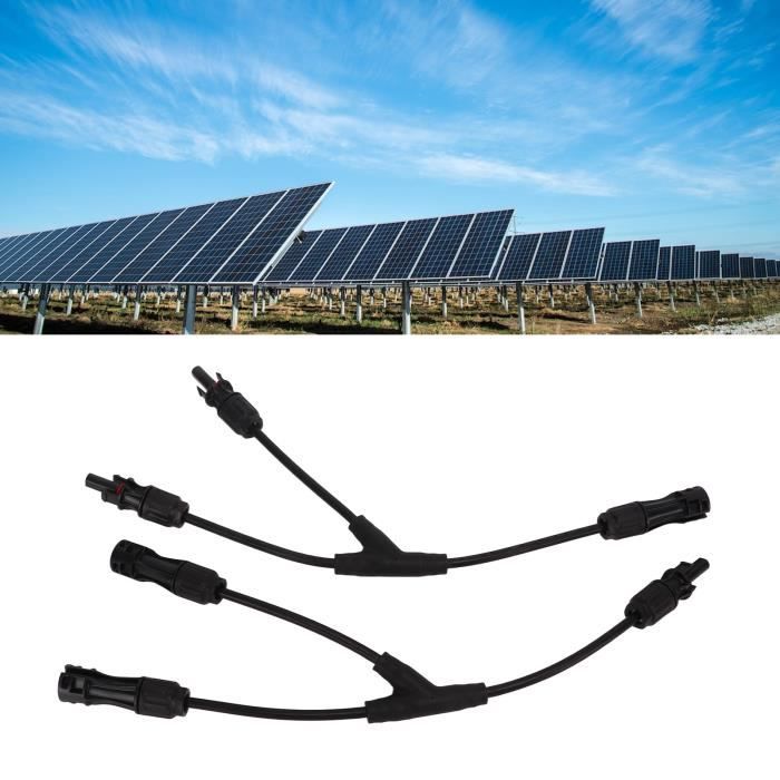 JIA câble parallèle de branche Y de panneau solaire 2 pièces adaptateur  solaire 2 à 1 IP68 étanche PPE ignifuge PV Y branche - Cdiscount Bricolage
