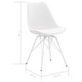 🎏2366Luxueux-Lot de 4 Chaises de salle à manger Scandinave Ensemble de chaises Style contemporain - Chaise de Salon cuisine- Blanc-3