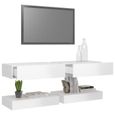 Qualité luxe© | Lot de 2 Meubles de rangement avec LED & Meuble bas TV & Table de Salon & avec lumières, Blanc brillant 60x35 cm |32-3