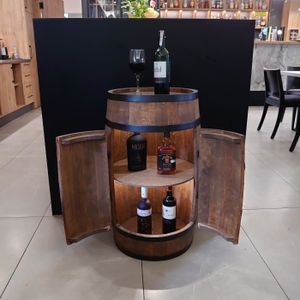 Mini Fût Tonneau de Vin Alcool Meilleur Ouvrier Bois Cuivre 1933