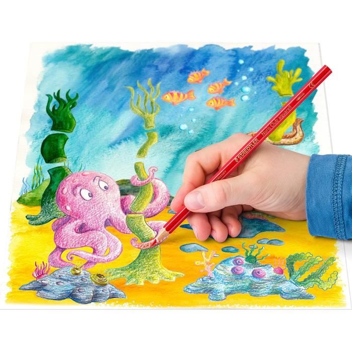 Dessin et coloriage enfant GENERIQUE Staedtler 10 Crayons De Couleur +  Taille-Crayon