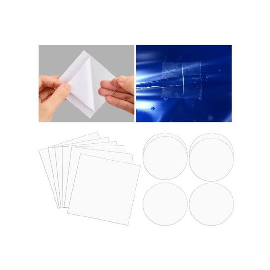 20pcs Patchs Réparation Transparent Imperméable - Marque - TPU Tape -  Carrés et Ronds - Blanc - Cdiscount Bricolage