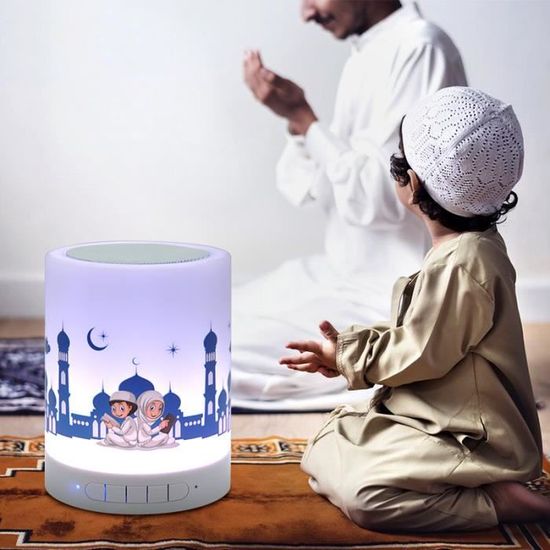 Coran veilleuse coranique Bluetooth haut-parleur tactile Veilleuse lune à  LED lumière décorative musulman Islam femmes enceinte bébé - Cdiscount  Maison
