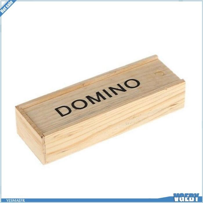 Ensemble De Dominos Haut De Gamme – 28 Pièces En Plastique Épais – Son Tintant – Boîte En Bois – Jeu Familial Adulte