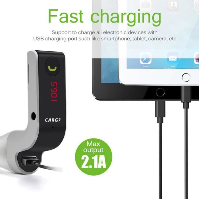 Universel Chargeur Allume-Cigare Avec Transmetteur FM Bluetooth & Double Port USB – Kit Mains Libres Voiture - Prix Pas Cher | SN