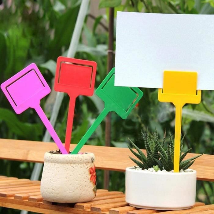 Etiquettes T Plantes 10cm 100 étiquettes Plantes Jardin Plastique Blanc - Marqueurs Imperméables Pour Semis, Herbes, Légumes étiquettes T Plastique Jardinage