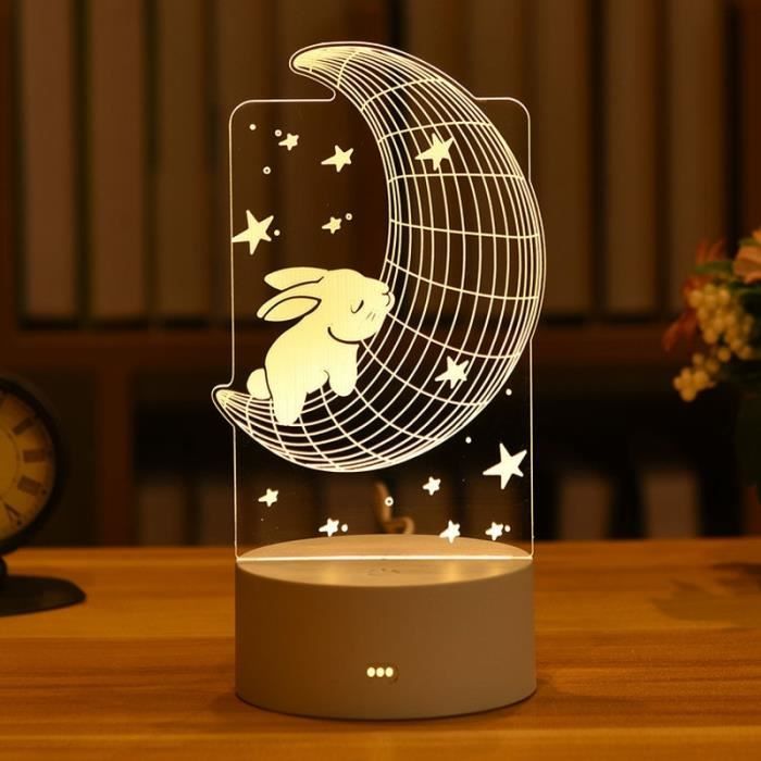 Lampe à poser,Lampe led 3D en acrylique avec USB en forme de cœur,luminaire  décoratif d'intérieur,idéal pour la - Type Heart - Cdiscount Maison