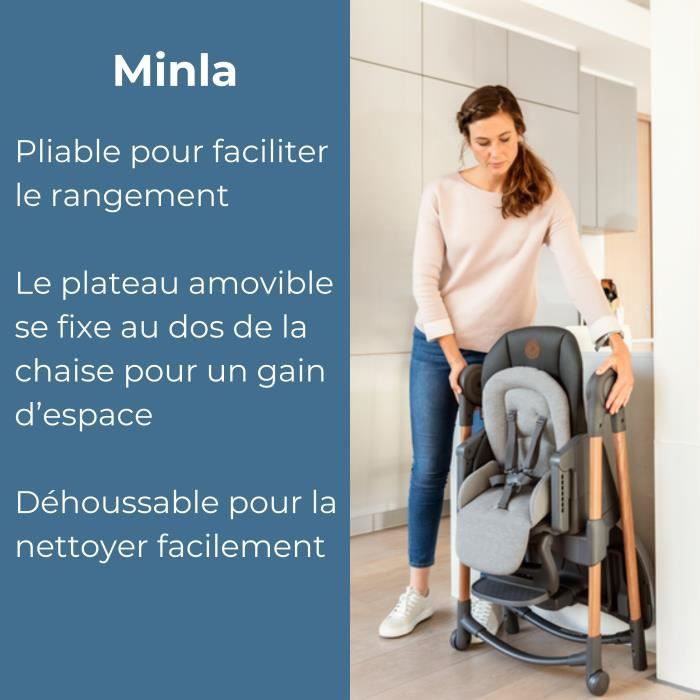 Maxi-Cosi Minla Chaise haute pour enfant réglable d'intérieur 6 en 1, Bleu  