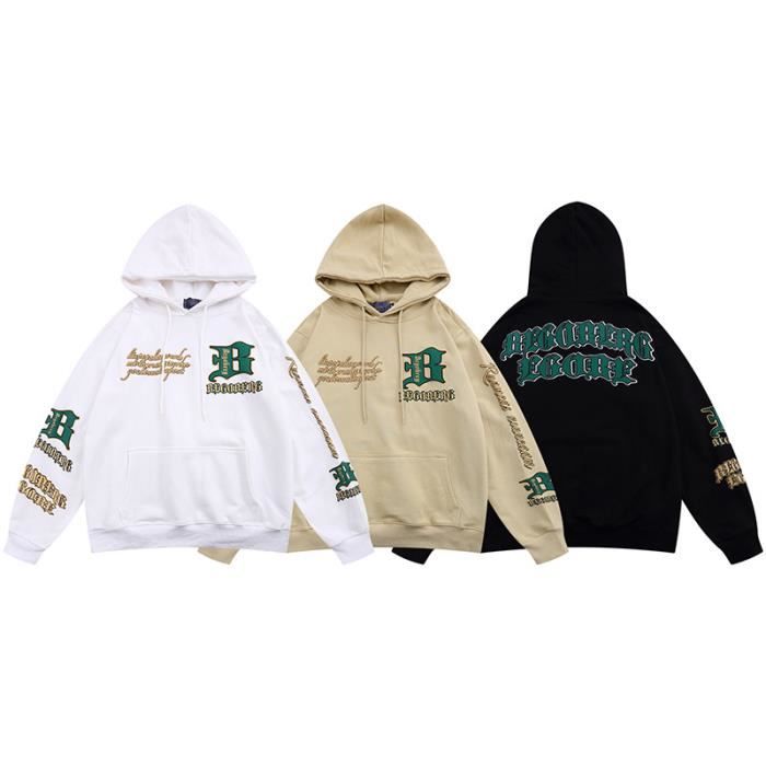 Sweat à Capuche En Coton Pour Homme - VITATA - Hip Hop Streetwear Vintage - Noir - Manches Longues Noir - Prêt-à-Porter