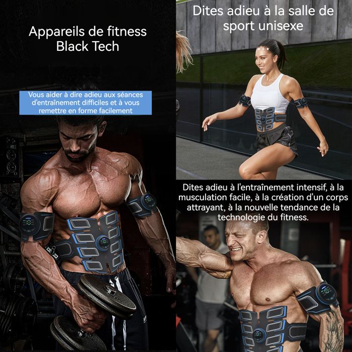 Stimulateur électrique EMS Abs, Patch musculaire abdominal intelligent, Ceinture de tonification