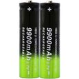 Batterie Rechargeable 3.7V 18650 9900Mah Li-Ion Haute Capacité 2Pcs   b812-0