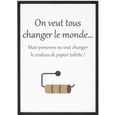 Affiche "Changer le papier toilette" - Tableau décoration murale - Confectionné en France - Format A4-0