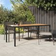 "SALE 2024" Table de jardin - JMS - 190x90x75 cm Résine tressée et bois acacia Noir 139,55,Kg-0