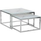 Beliani - Lot de 2 tables basses imitation marbre blanc BREA