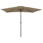 Parasol droit HAPPY GARDEN HAPUNA rectangulaire 2x3m taupe - Mât inclinable - Toile en polyester déperlant