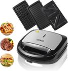 OZAVO - 3 en 1 APPAREIL CROQUE MONSIEUR Sandwich Grill, Toaster Croque Gaufre 750W