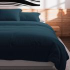 Housse de couette en coton 57 fils 240x220 cm UNI bleu canard, par Soleil d'Ocre