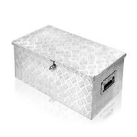 HENGMEI Boîte à Outils Boîte de Transport en Aluminium avec Verrouillage, Boîte Métallique étanche 76.5x26.5x34 cm 52L
