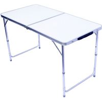 Table pliante - Table de camping en aluminium 120x60cm - Table pliante multifonctions : Blanc